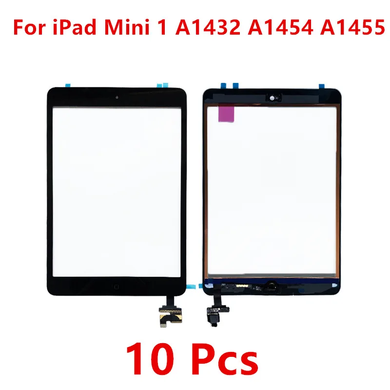 10 шт для iPad Mini 1 Сенсорный экран Сенсор Панель дигитайзер Главная Кнопка с IC коннектора для iPad Mini 1 A1432 A1454 A1455 Экран