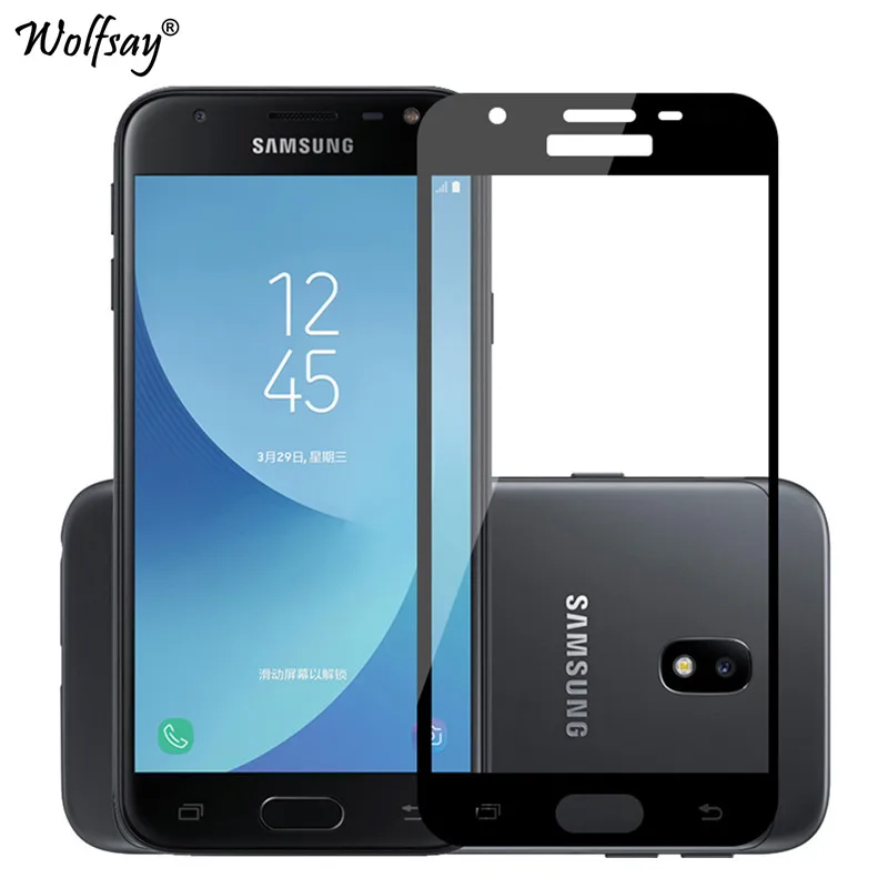 Защитное стекло для экрана Samsung Galaxy J7 2017 J727 закаленное полное покрытие изогнутая