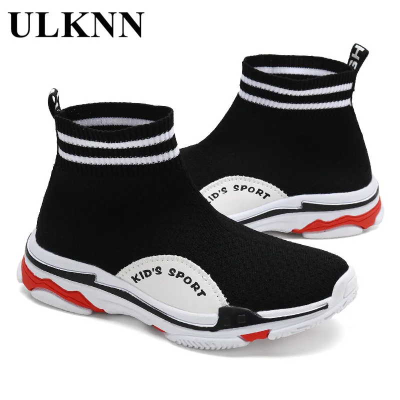 ULKNN Socks shoes children 2018 autumn new wave girls elastic high-knit shoes boys casual sports shoes