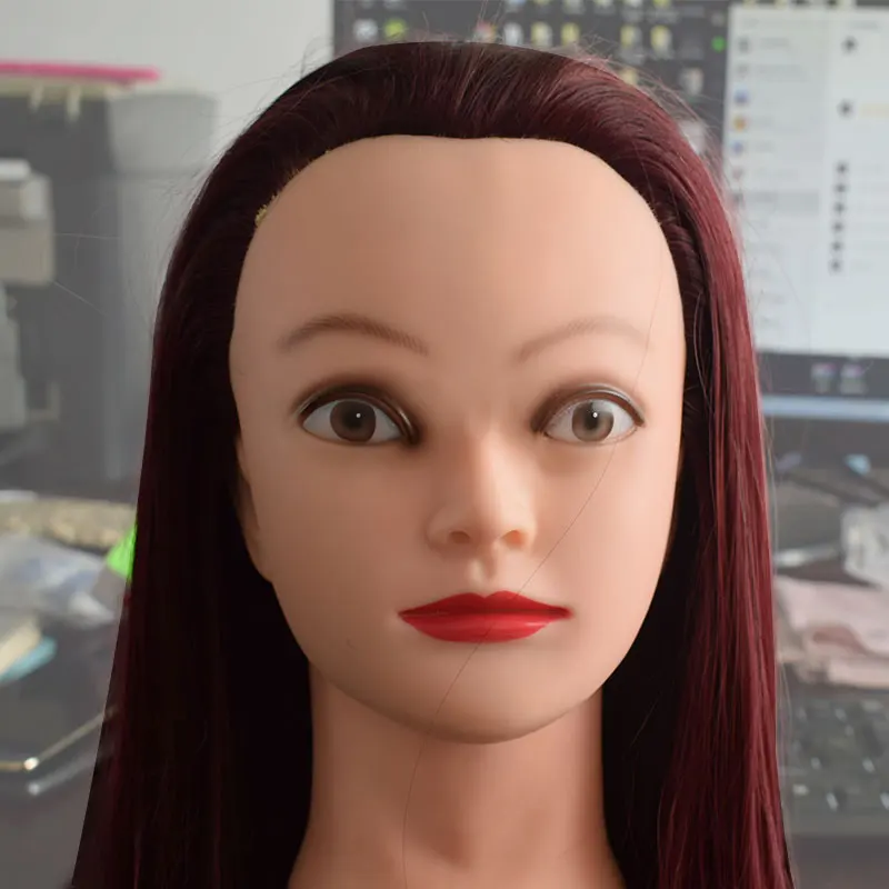 

Training Head Professional 66cm Mannequin Hairdressing Head Dolls Female Model Hair Styling Styling Workout Head Grape purple