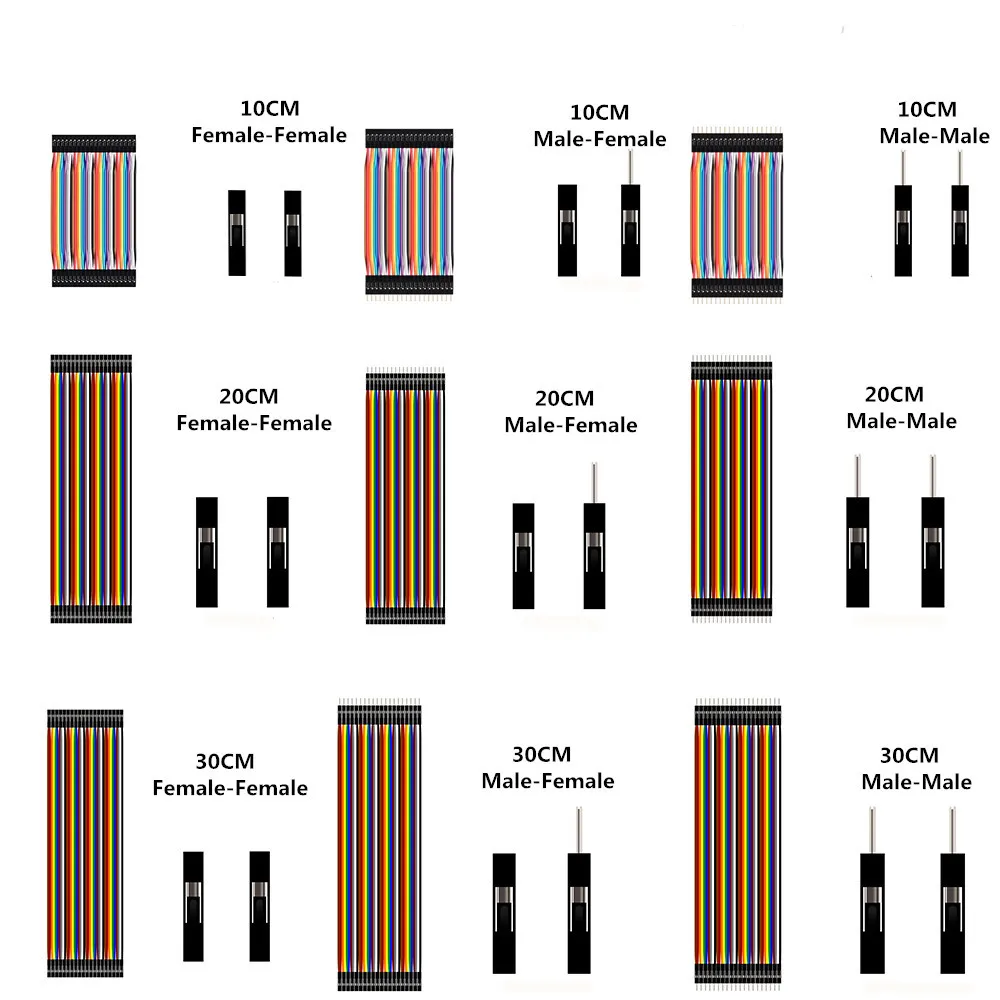 Dupont Line 10 см/20 см/30 см мужской/женский-мужской или женский-Женский Соединительный провод Dupont кабель для arduino DIY KIT