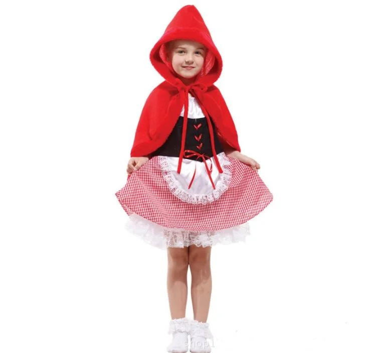 

girls fairy tales clothes cute suits female children halloween kids sexy fancy dress little red riding hood costume
