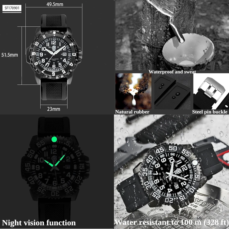 Relógios à Prova Água para Homens Outdoo Sobrevivência Relógio Selado Caixa Pulseira Dwaterproof Mulher Acampamento Caminhadas Militar Tático Engrenagem 13 acampamento caminhadas militar tático engrenagem