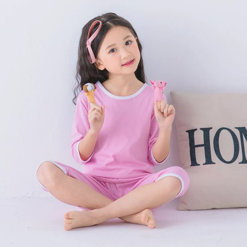 

Baby kids Pajamas Set summer children Short Sleeve cotton sleepwear Boys Cartoon pyjamas girls cute home clothing boys nightwear