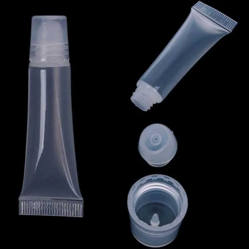 5 шт. 10 мл пустые тюбики блеск-бальзам для губ солнцезащитный крем прозрачные косметические контейнеры выдавливание дозирующая Бутылка инструменты для макияжа(Размер: 10 мл