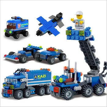 Super Cool 163pcs Transport Dumper Truck DIY Model Building Blocks Can Build 8 Shapes Educational Toys Kids Gifts Wholesale