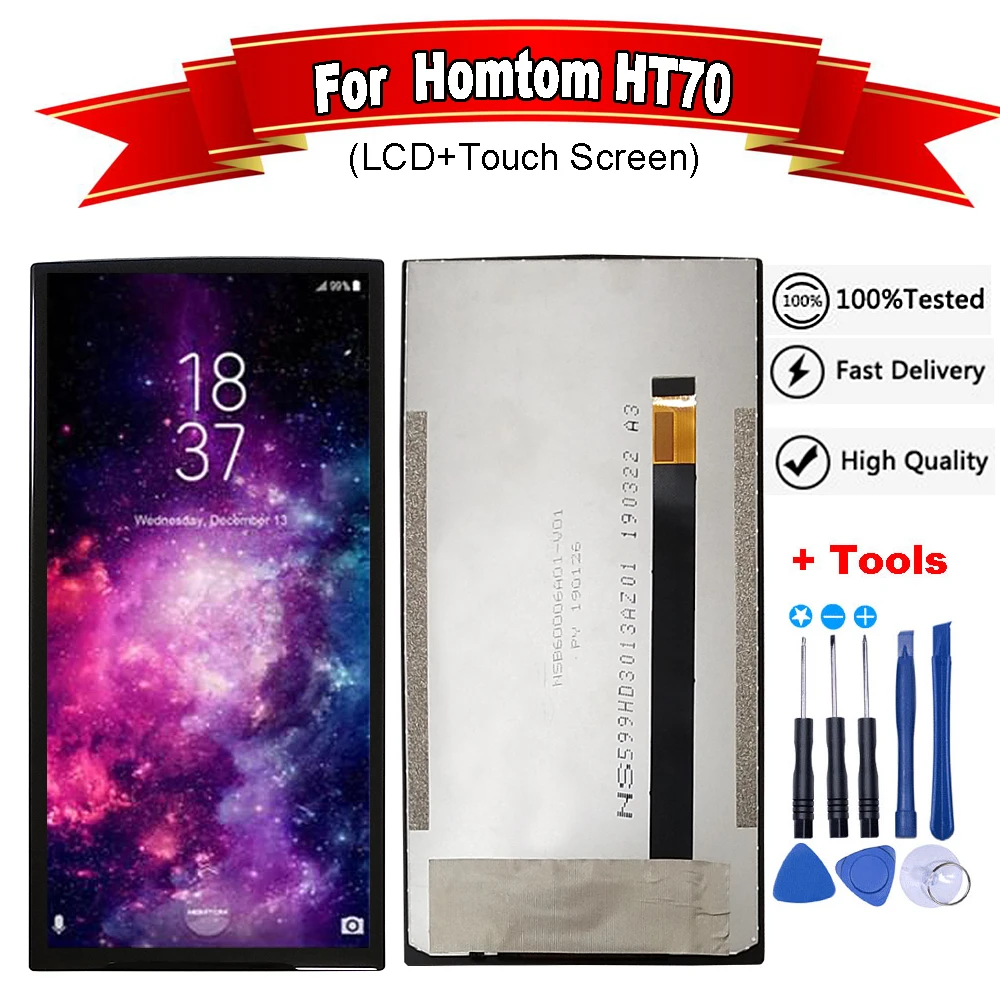 Для Homtom HT70 ЖК дисплей Дисплей + кодирующий преобразователь сенсорного экрана в