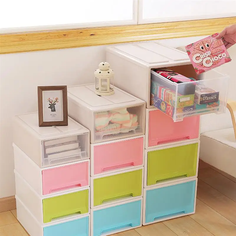 

Multifunctional Plastic Storage Box Thick Drawer Type Organizer Cases Home Office Table Storage Box Shoes Boxes