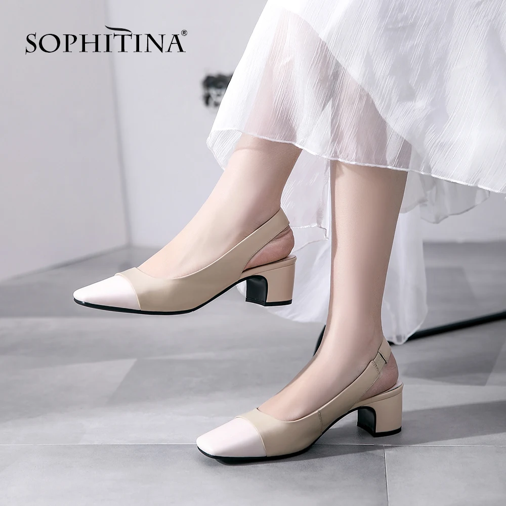 SOPHITINA/туфли лодочки Женские туфли на квадратном каблуке из высококачественной