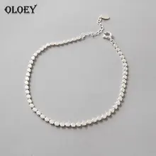 OLOEY, натуральная 925 пробы, серебряные, плоские бисерные браслеты для женщин, корейские простые ножные браслеты, изящные вечерние ювелирные изделия, подарок, Прямая поставка YMA035