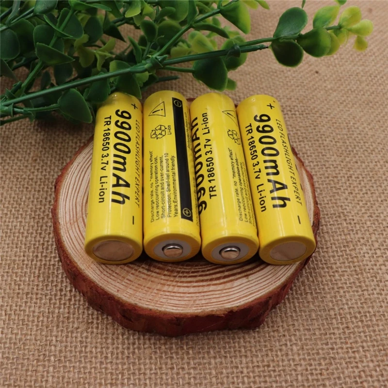 10PCS-New-100-pattern-Yellow-Shell-GTF-18650-3-7V-9900mAh-Capacity-Rechargeable-Li-ion-Battery (2)