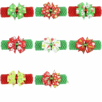 

Baby Hair Clip 8PCS Xmas Christmas Bowknot Hairpin Hair Bow Clips Barrette For Kids Girls Headwear Baby Hair accessories