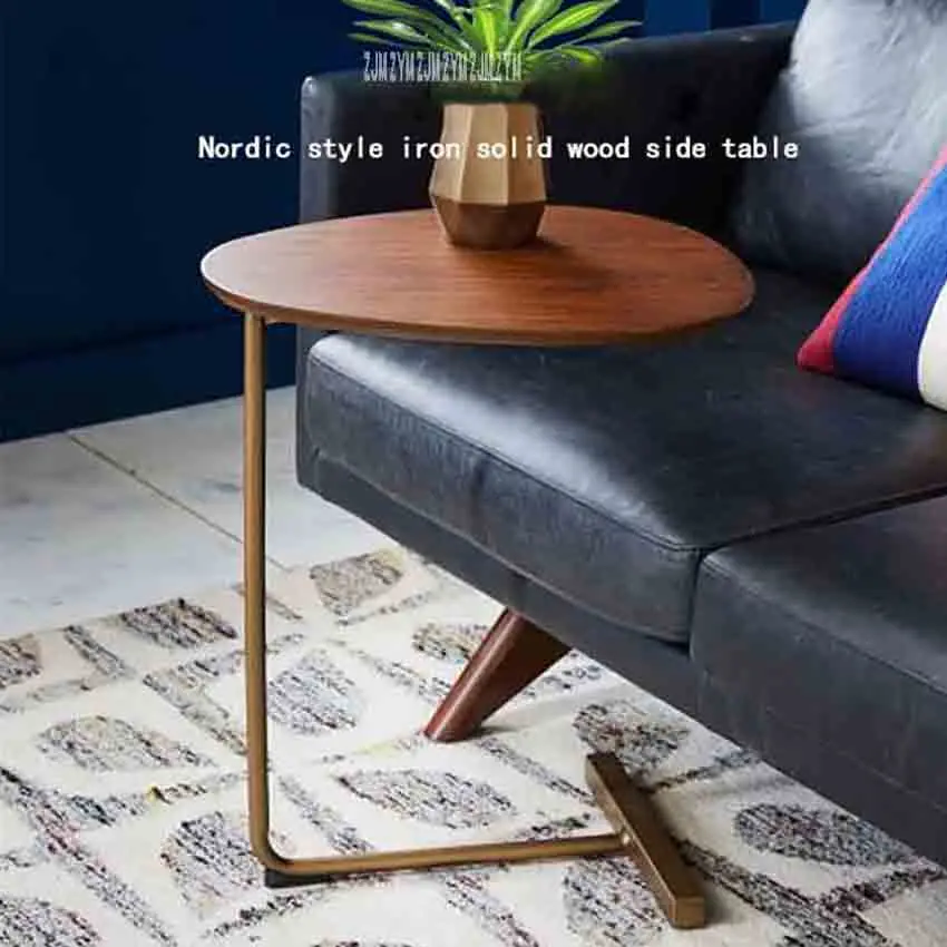 

New KDR-777 Small Coffee Table Modern Simplicity Bedside Table Nordic Style Iron Solid Wood Side Table Mini Creative Tea Table
