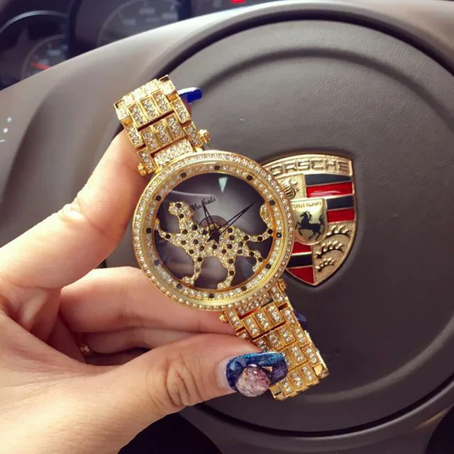 Popular Fashion Women Watch Leopard dial Round Rotation Steel Watches Female Lux Popular Fashion Women Watch Leopard dial Round Rotation Steel Watches Female Lux