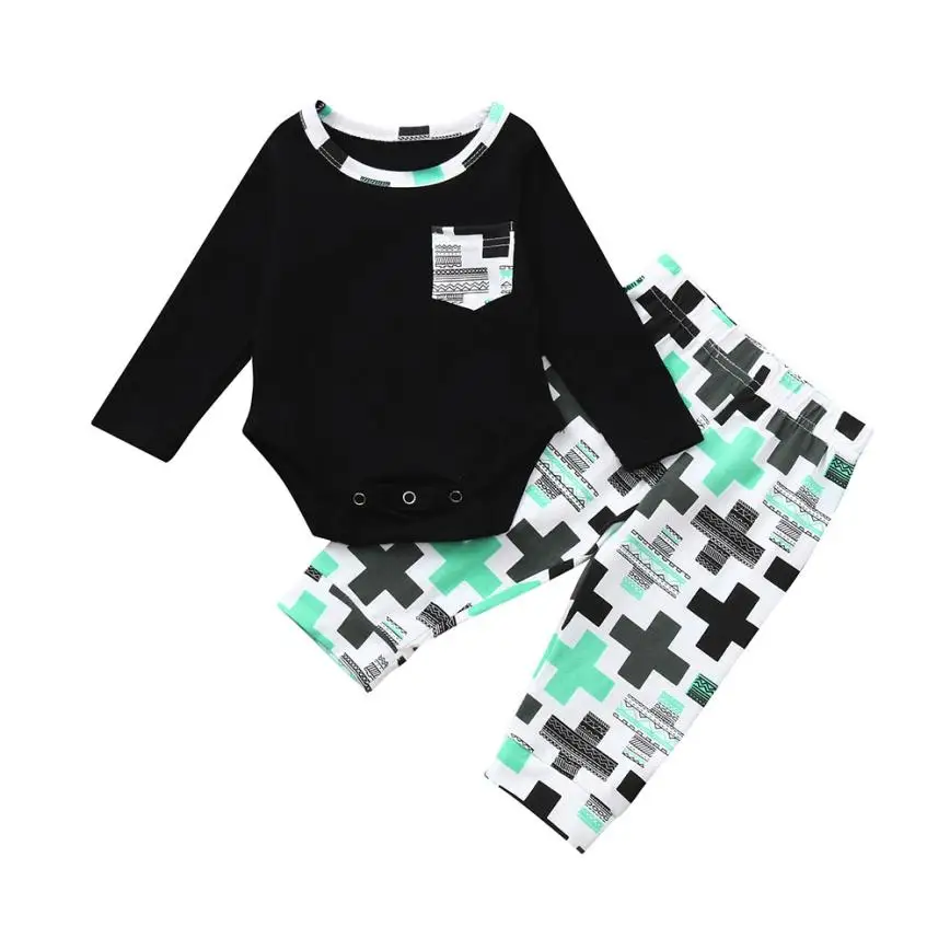 

Baby Girl Boy Clothes Newborn Set Winter Long Sleeve Clothes Set Print Tops+Pants Casual Baby Warm Clothes 18Jul27
