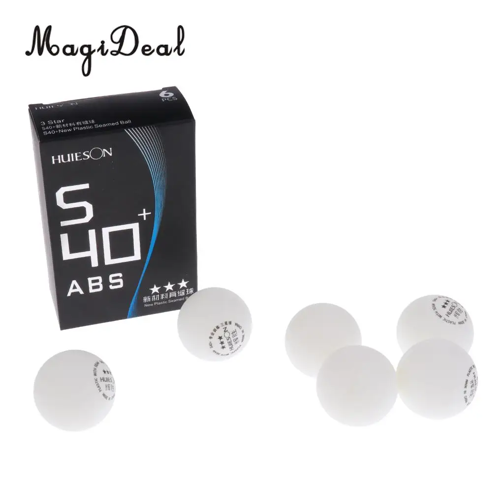 MagiDeal 6 Pieces 3-Star 40+mm Table Tennis Balls for Advanced Training / Competition