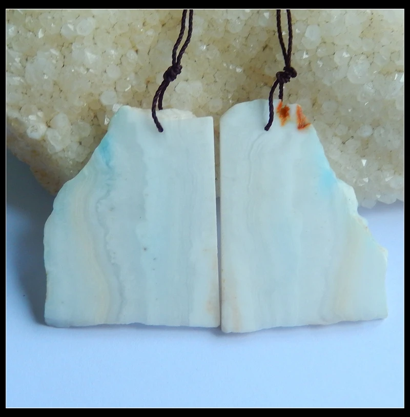 

Natural Stone Nugget Hemimorphite Earring Bead 47x35x3mm 22.25g semiprecious stones Fashion Jewelry Women Earrings Accessories