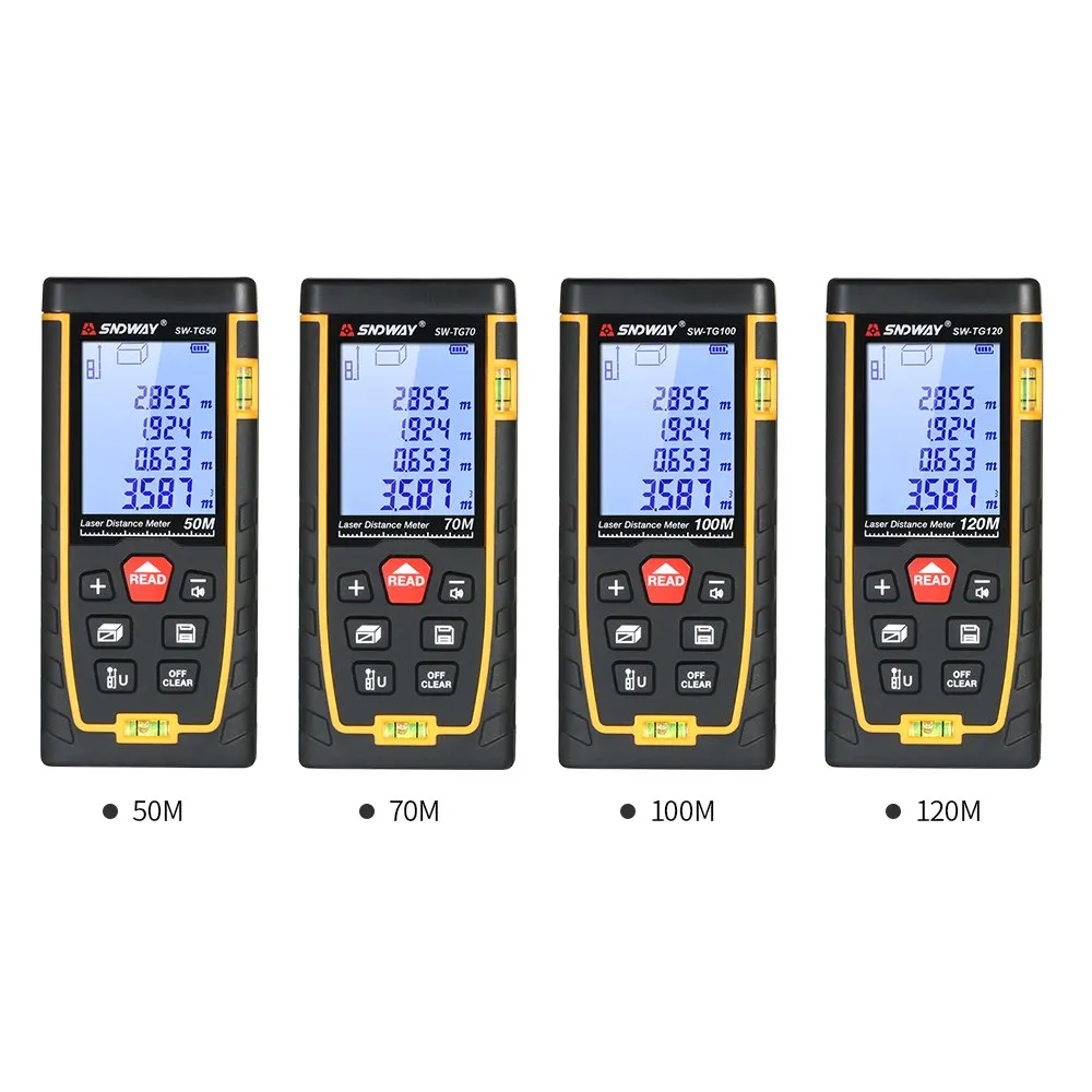 

Handheld Digital Laser Distance Meter 50M 70M 100M 120M Rangefinder Mini Range Finder Build Measure Device Ruler Test Tool