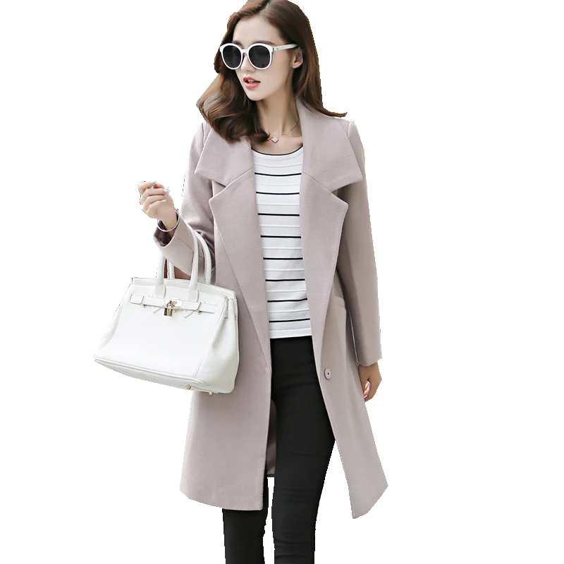 Winter Women Warm Simplicity Long Sleeve Jacket Coat Pure