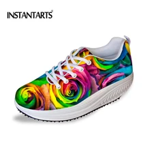 INSTANTARTS/модные женские туфли на плоской подошве с цветочным узором; обувь для похудения; туфли на плоской подошве высокого качества с цветочным узором; обувь на платформе; женская обувь