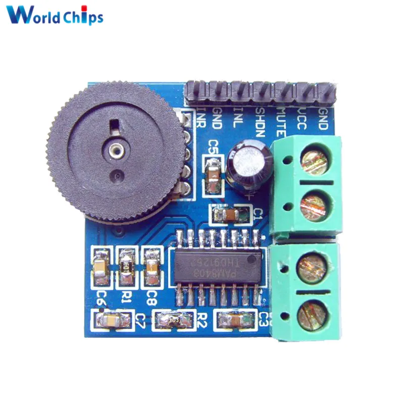 

Mini PAM8403 Two-Channel Double Track Power Amplifier Module Volume Adjustment