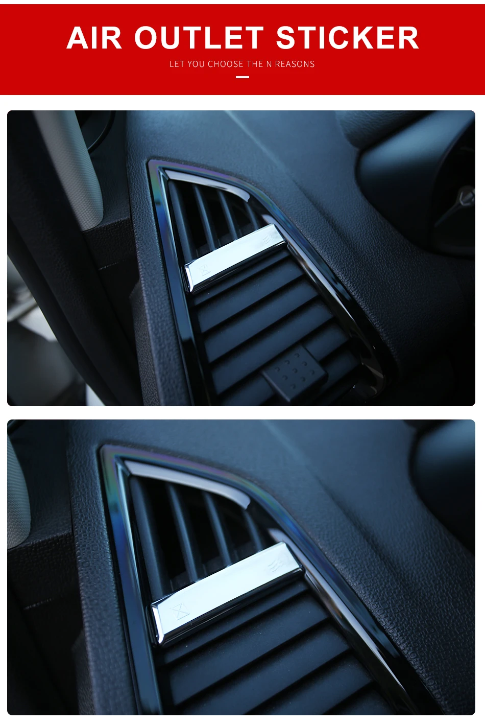 ALittleChange ABS хром кондиционер вентиляционное отверстие декоративные блестки наклейка для Ford Ecosport 2012 2013 аксессуары