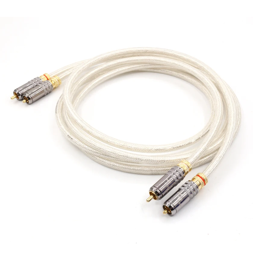 Buy Pair Hifi Audio HIFI Silver Plated RCA
