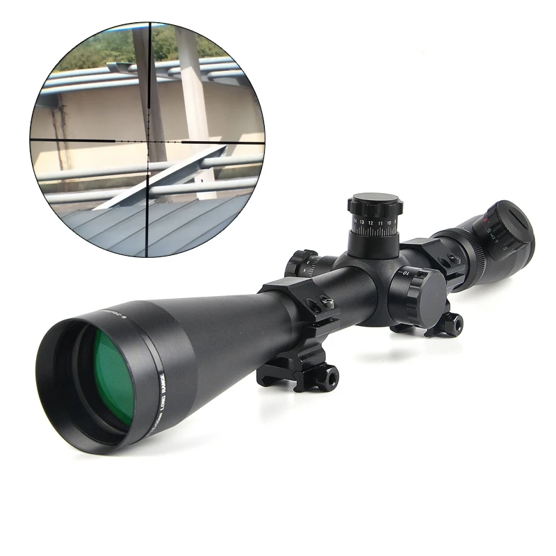 

6-24x50 M1 Hunting Scopes Optics Rifle Scope Red and Green Dot Fiber Reticle Sight 11mm / 20mm Rail Riflescope