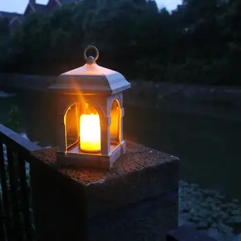 Solar Garden Light LED Solar Candle Lantern Courtyard Light Outdoor Garden Solar Light Hanging Solar Lamp Decorative Lights,1PCS
