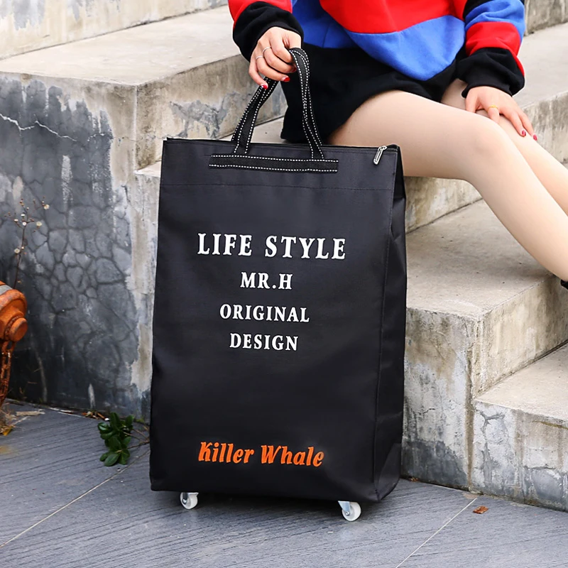 Женская и мужская дорожная сумка, складная дамская сумка для покупок, сумка на колесиках, переносная сумка для хранения