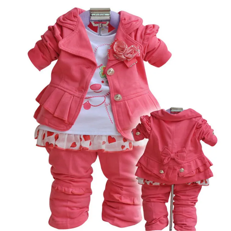 

Sale 1 Set Children's Clothing The Spring and Autumn Period Korean Fashion Girls Sweater + Pants + Three Piece Suit