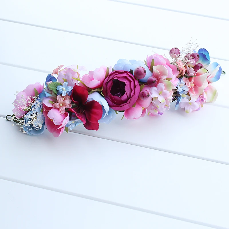 

bride beach wreath Women Girl Bohemia Handmade lady Flowers Crown Wedding Bridal Headdress Headband Hair Band Accessories