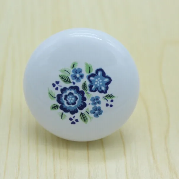 38mm ceramic kitchen knobs,blue and white porcelain drawer