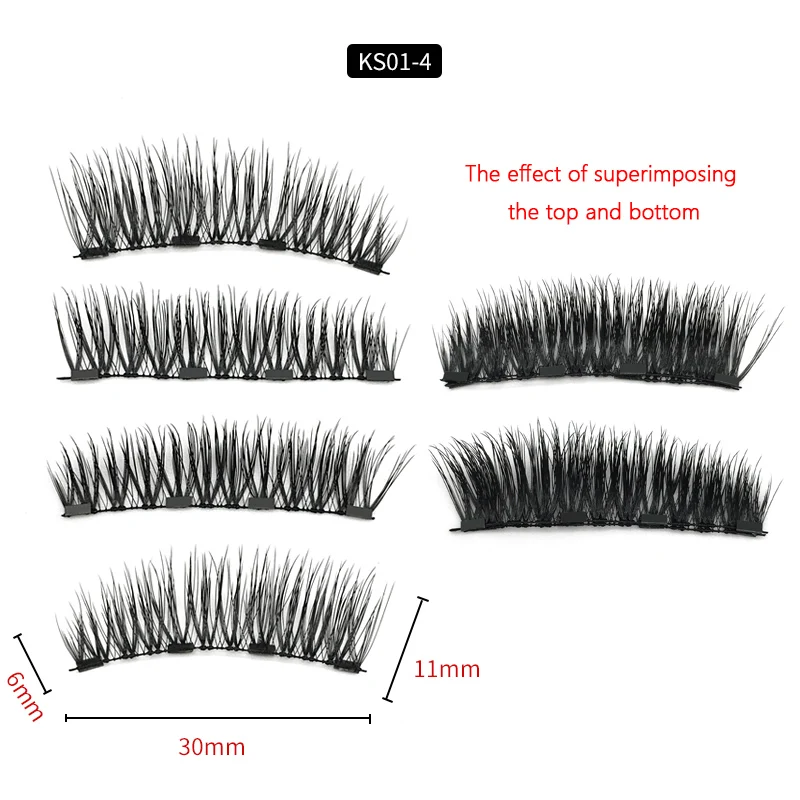 4 накладные ресницы на магнитах для наращивания натуральные накладные ресницы 4 магнита многоразовые 3D Магнитный ручной работы накладные ресницы инструменты для макияжа
