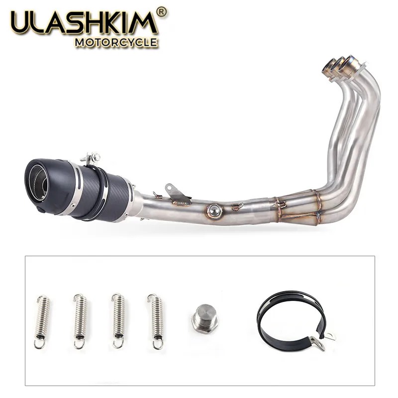 

Motorcycle Full System Exhaust Muffler Escape Middle Link Pipe Slip On For Yamaha MT09 FZ09 MT-09 FZ-09 MT FZ 09 2014-2018
