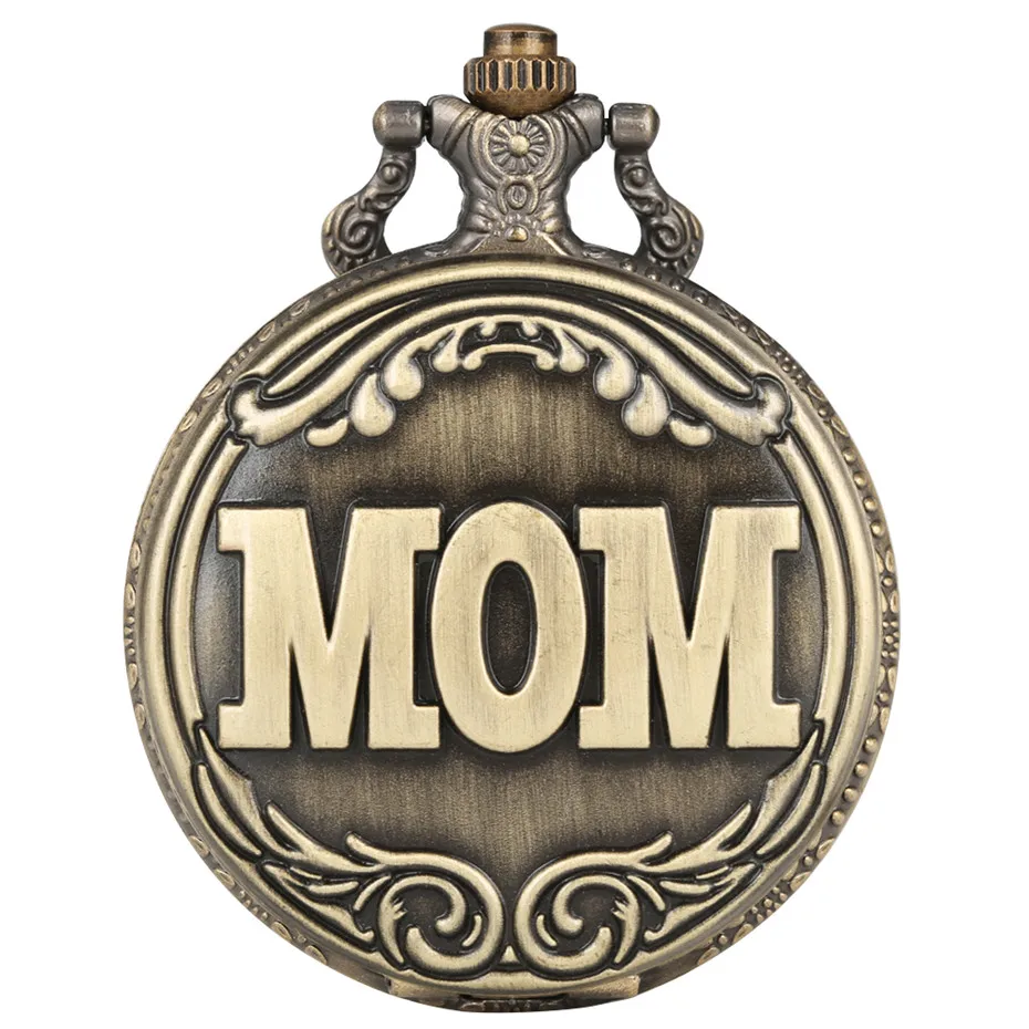 Кварцевые карманные часы MOM Display Full Hunter бронзовые ретро в античном стиле