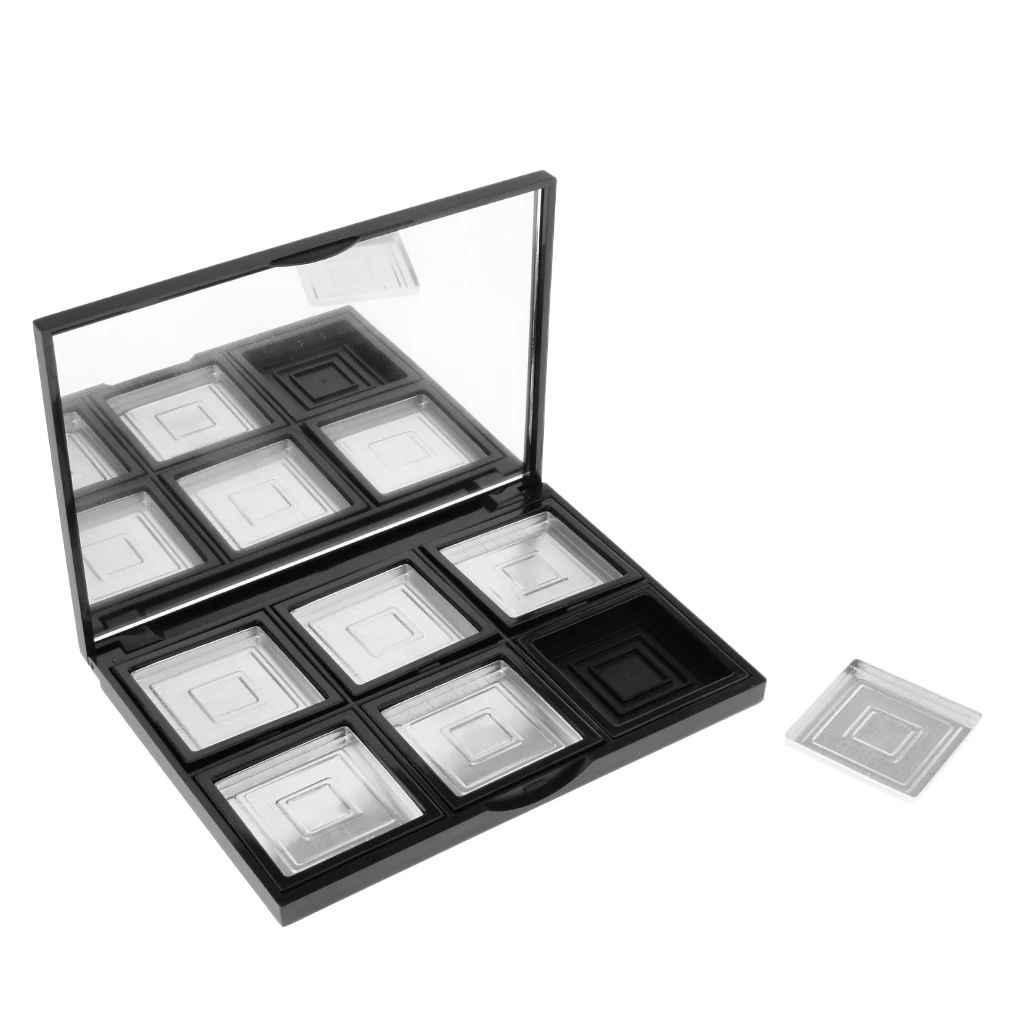 Compõe a Pálete do Recipiente com as Panelas da Lata e o Espelho para o Recipiente do pó Vazia da Sombra de 6 Paleta Grades para Recipiente do pó o 5 Beleza e saúde