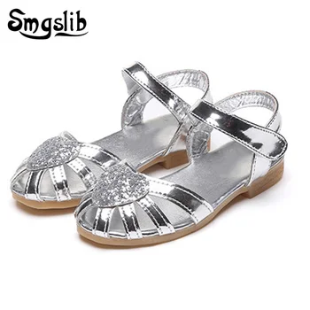 

Children girls sandals feet Summer 2018 Kids Girls Wedding Shoes Dress Party Shoes For toddler Girls Leather princess sandals