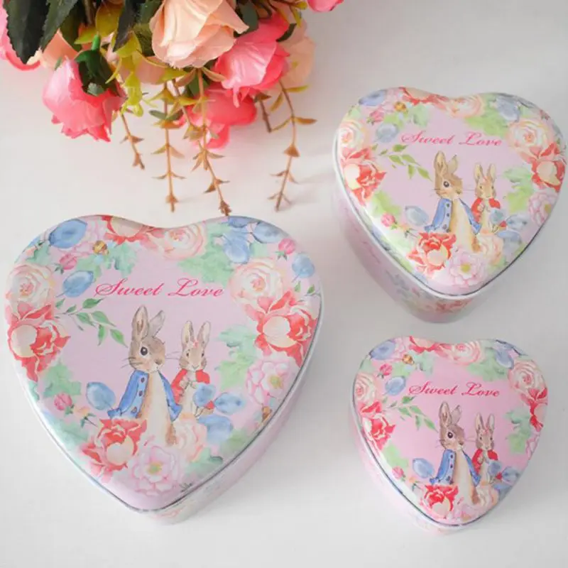 

1PC Beautiful Heart Shaped Iron Gift Boxes Wedding Birthday Candy Packing Box Party Favors Giveaway Flower Boxes Cracker Case