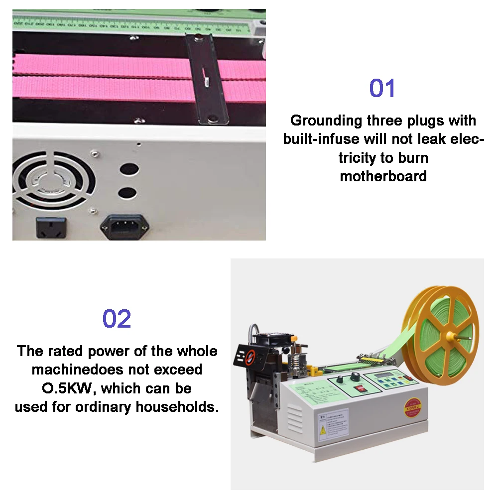  XL-988 Computer Hot and Cold Cloth Belt Tape Cutting Machine Auto Magic Adhesive Tape Zipper Webbin