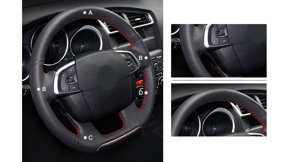 MEWANT черный искусственный кожаный чехол рулевого колеса автомобиля для Citroen C4 C4L 2011- DS4