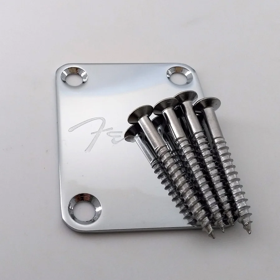 

Chrome Guitar Neck Plate for Strato and tele guitar