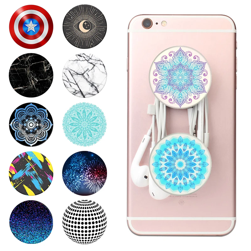 

100% Original Official Pattern Mandala Pop Socket for Mobile Phones Ring Round Expanding Stand and Grip Sir Sac Phone Holder