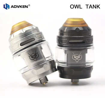 

Original Advken OWL Sub Ohm Tank 4ml OWL 25mm Atomizer With Mesh Coil 810 PEI drip tip for E Cigarette Box Mod Vape