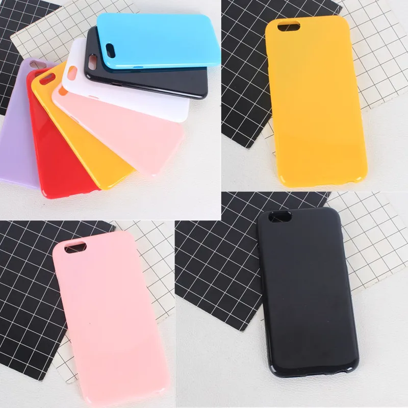 Capinha For iPhone 6s Case 6plus Glossy Plain Silicone Back Cover Se 5s 7 8 Plus Phone Accesorios |
