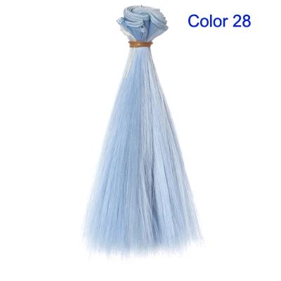 1 шт. волосы refires bjd волосы 15 см* 100 см синий зеленый фиолетовый цвет короткий парик с прямыми волосами для 1/3 1/4 BJD diy - Цвет: Color 28