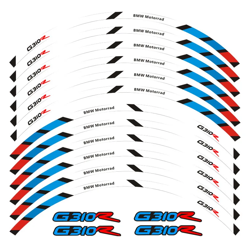 Новинка, высокое качество, 12 шт., подходят для мотоцикла, колеса, стикер, полоса, светоотражающий обод для BMW G310R