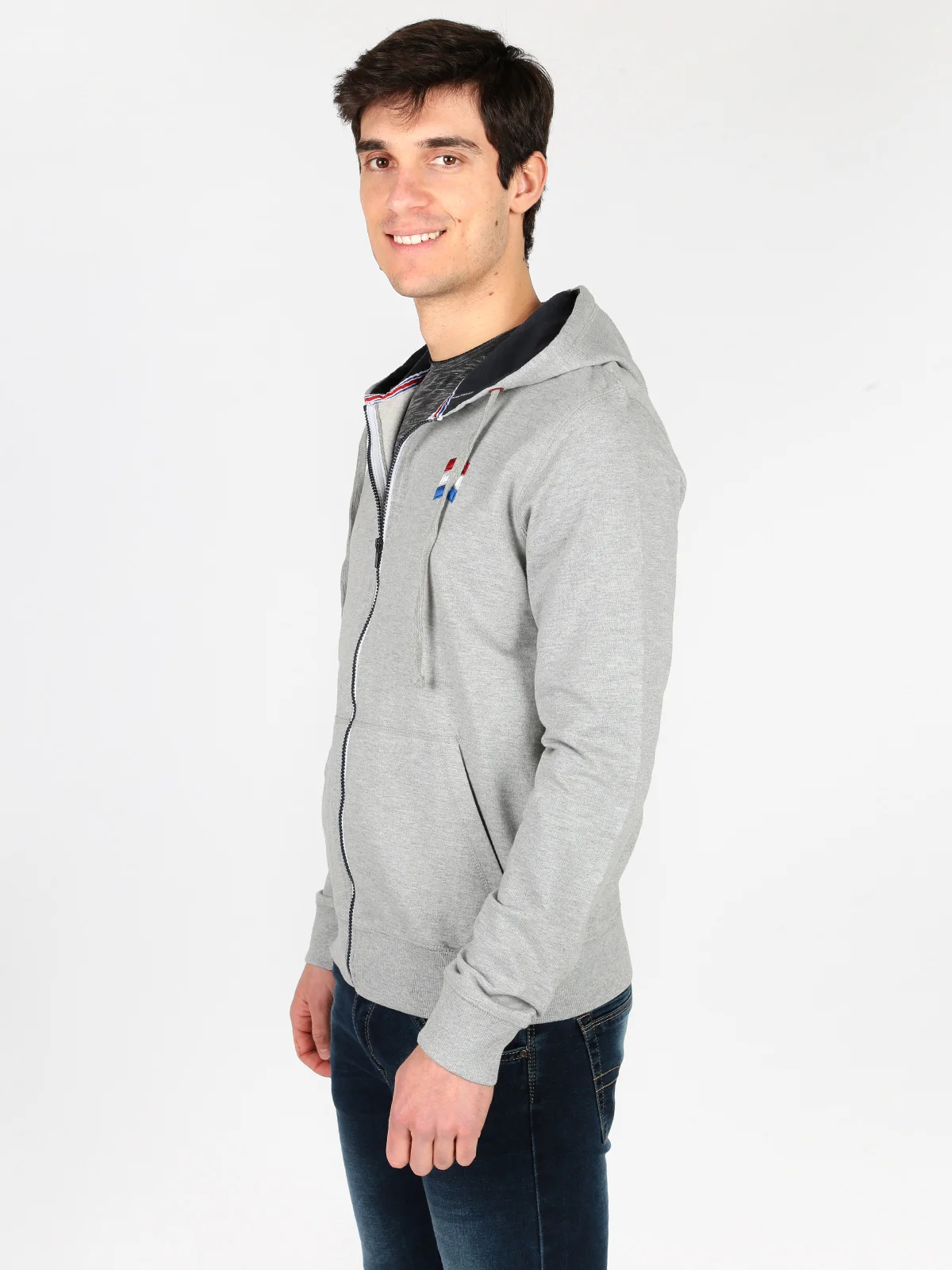 Gray sweatshirt hooded zipperin Hoodies & Sweatshirts from Men's