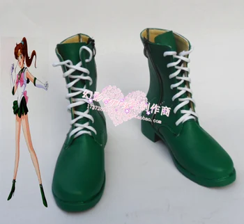 

Sailor Moon Makoto Kino Sailor Jupiter Green Halloween Cosplay Shoes Boots H016