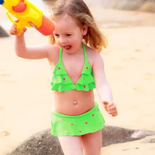 Бикини; милый купальник для девочек; раздельная юбка в горошек для девочек; женский купальник с сокровищами